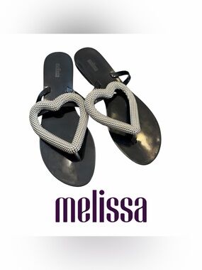 Melissa Big Heart Chrome Flip-flops